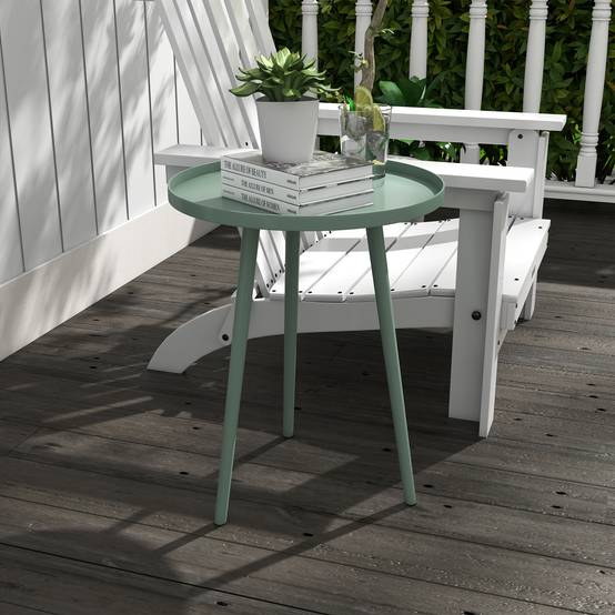 Table basse de jardin acier vert 40 x 40 x 50 cm - PANGIVO - Image 4