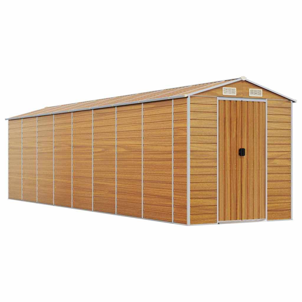 Vidaxl - Abri de jardin marron clair 191x725x198 cm acier galvanisé vidaXL 3188282 - Image 2