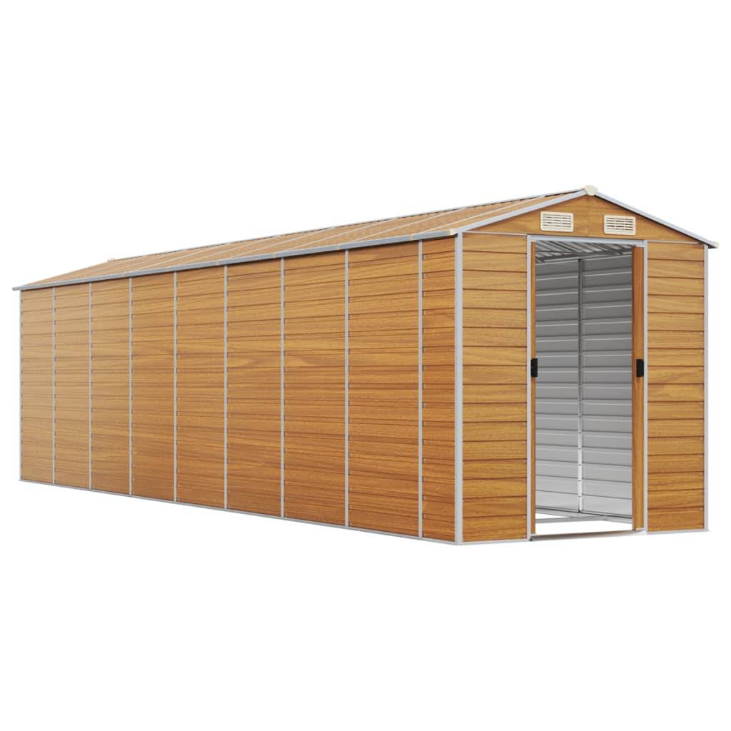 Vidaxl - Abri de jardin marron clair 191x725x198 cm acier galvanisé vidaXL 3188282 - Image 9
