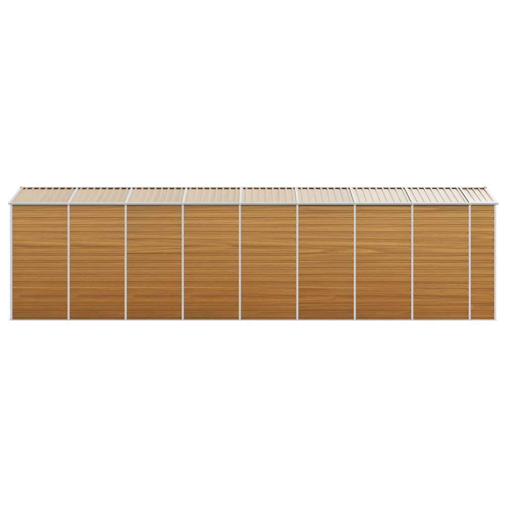 Vidaxl - Abri de jardin marron clair 191x725x198 cm acier galvanisé vidaXL 3188282 - Image 7