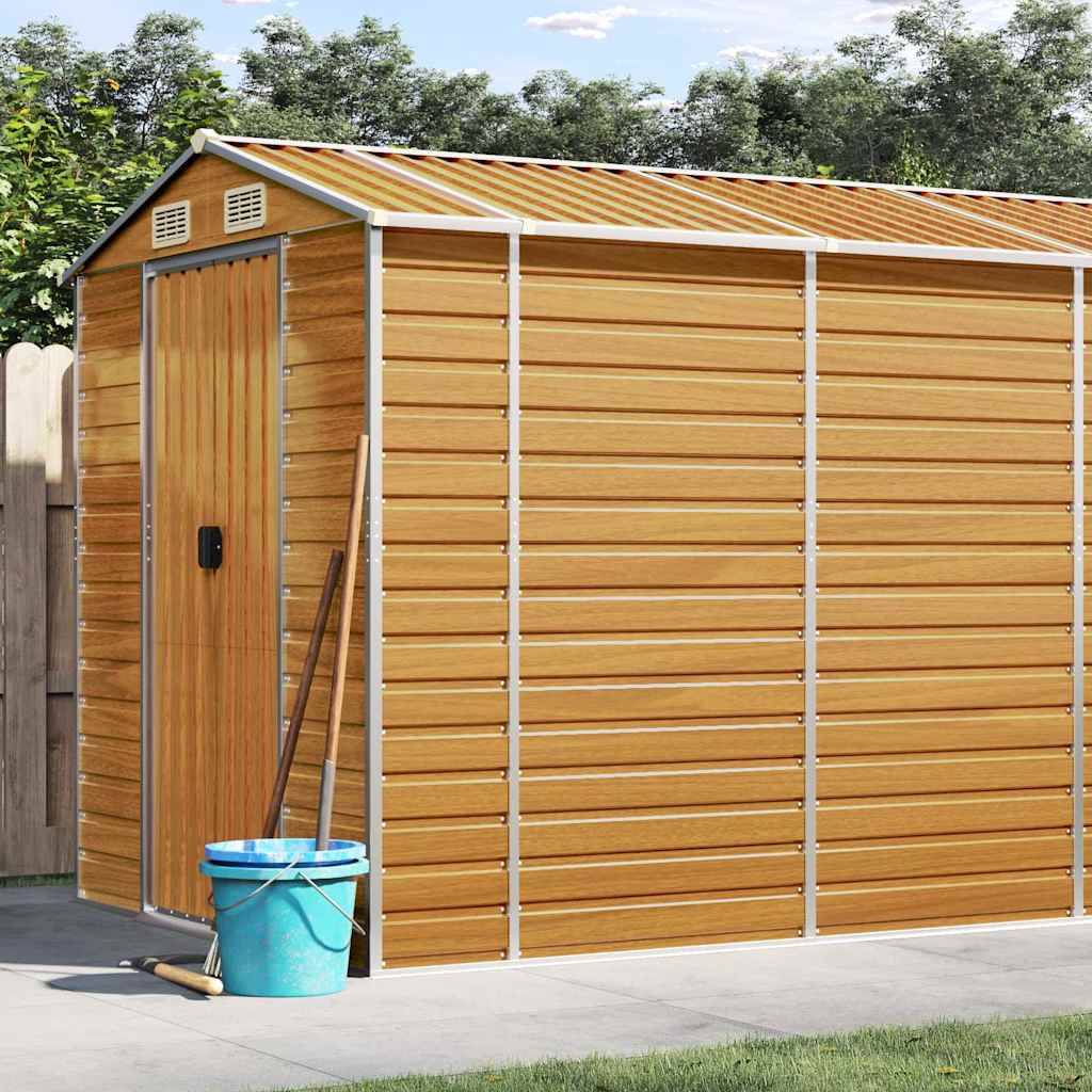 Vidaxl - Abri de jardin marron clair 191x725x198 cm acier galvanisé vidaXL 3188282 - Image 1