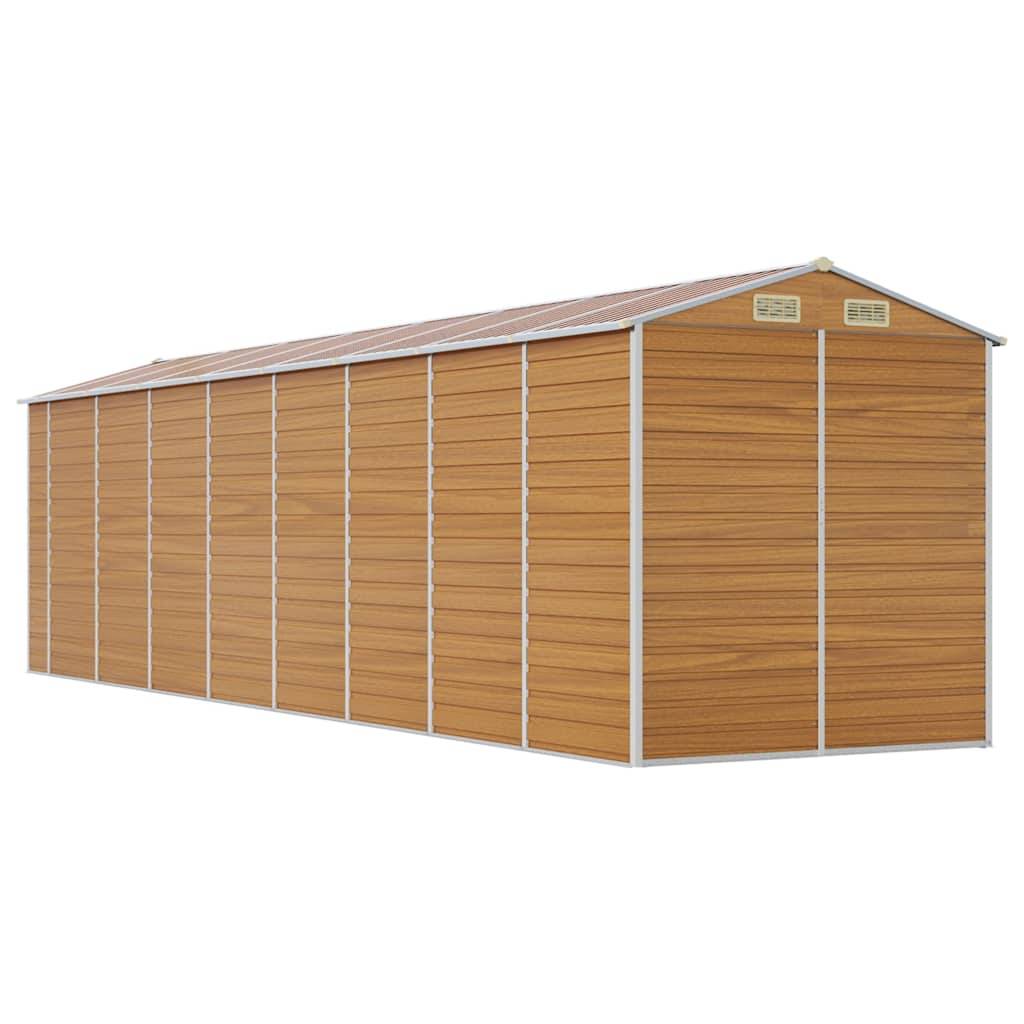 Vidaxl - Abri de jardin marron clair 191x725x198 cm acier galvanisé vidaXL 3188282 - Image 8