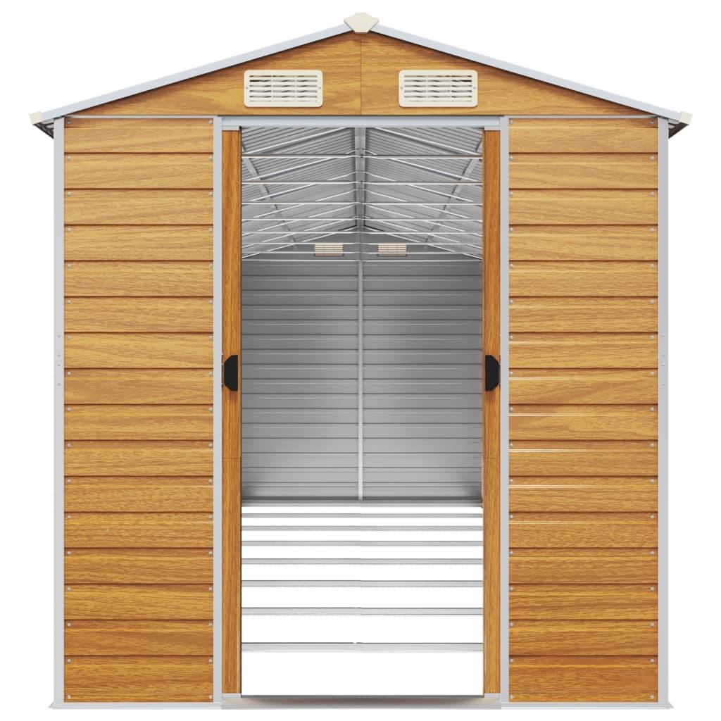 Vidaxl - Abri de jardin marron clair 191x725x198 cm acier galvanisé vidaXL 3188282 - Image 6