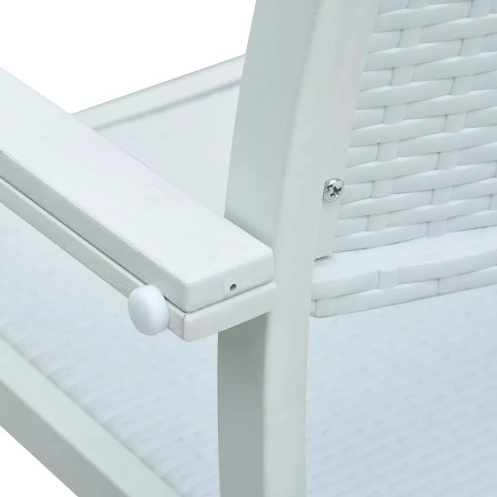 Ensemble Repas 4P 140cm Plastique Aspect Rotin et Acier Blanc – ComfortXL Outdoor Living - Image 10