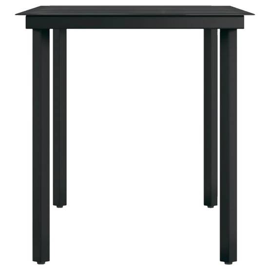 Ensemble Repas 4P 140cm Plastique Aspect Rotin et Acier Blanc – ComfortXL Outdoor Living - Image 4