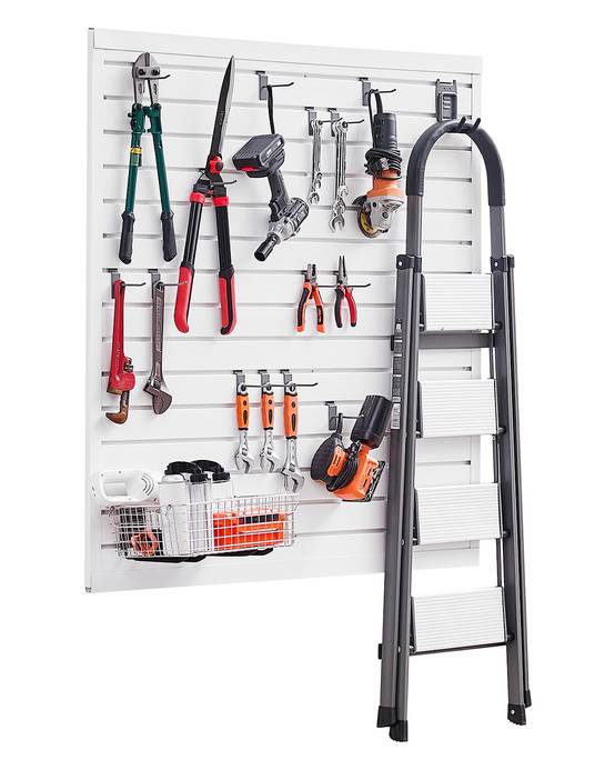 VEVOR Panneau mural garage 1230x1235 mm, PVC, blanc modulaire. - Image 1