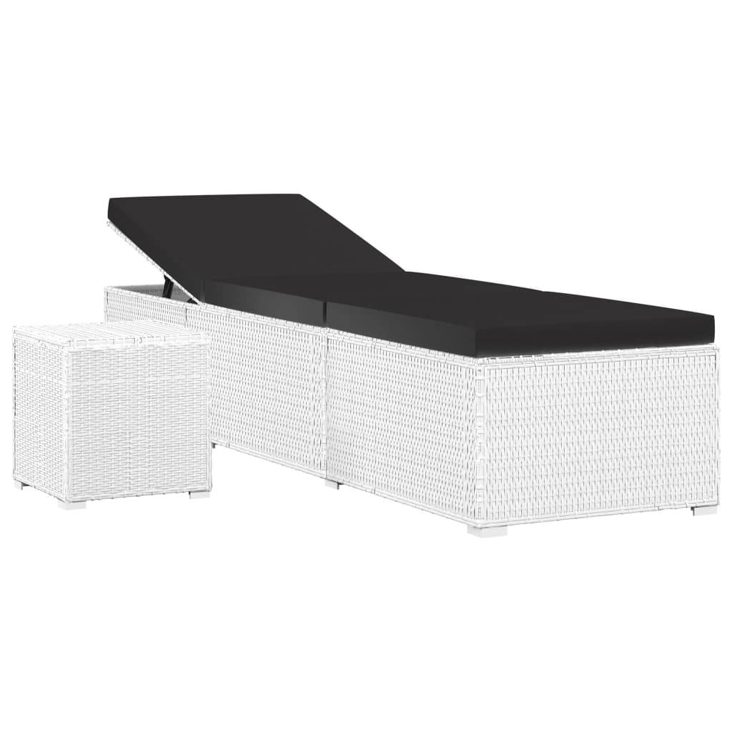 ComfortXL - Transat Blanc Résine Tressée Table et Coussin – ComfortXL Outdoor Living - Image 2