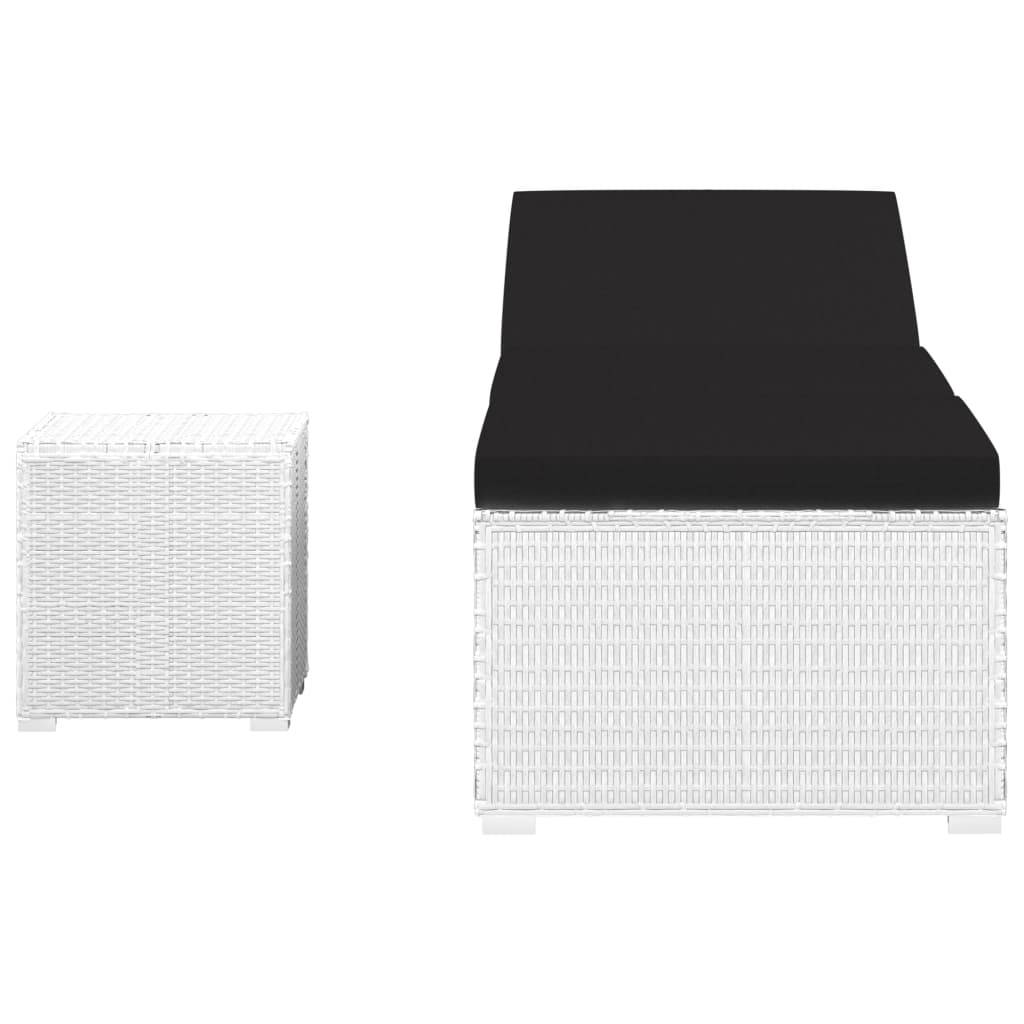 ComfortXL - Transat Blanc Résine Tressée Table et Coussin – ComfortXL Outdoor Living - Image 3