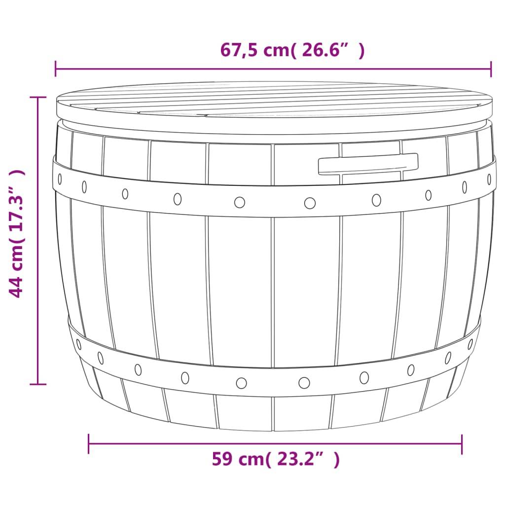 Helloshop26 - Coffre boîte meuble de jardin rangement 3 en 1 polypropylène marron clair - Image 5
