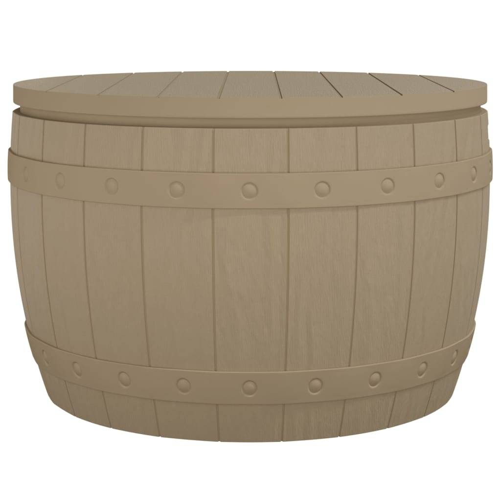 Helloshop26 - Coffre boîte meuble de jardin rangement 3 en 1 polypropylène marron clair - Image 2