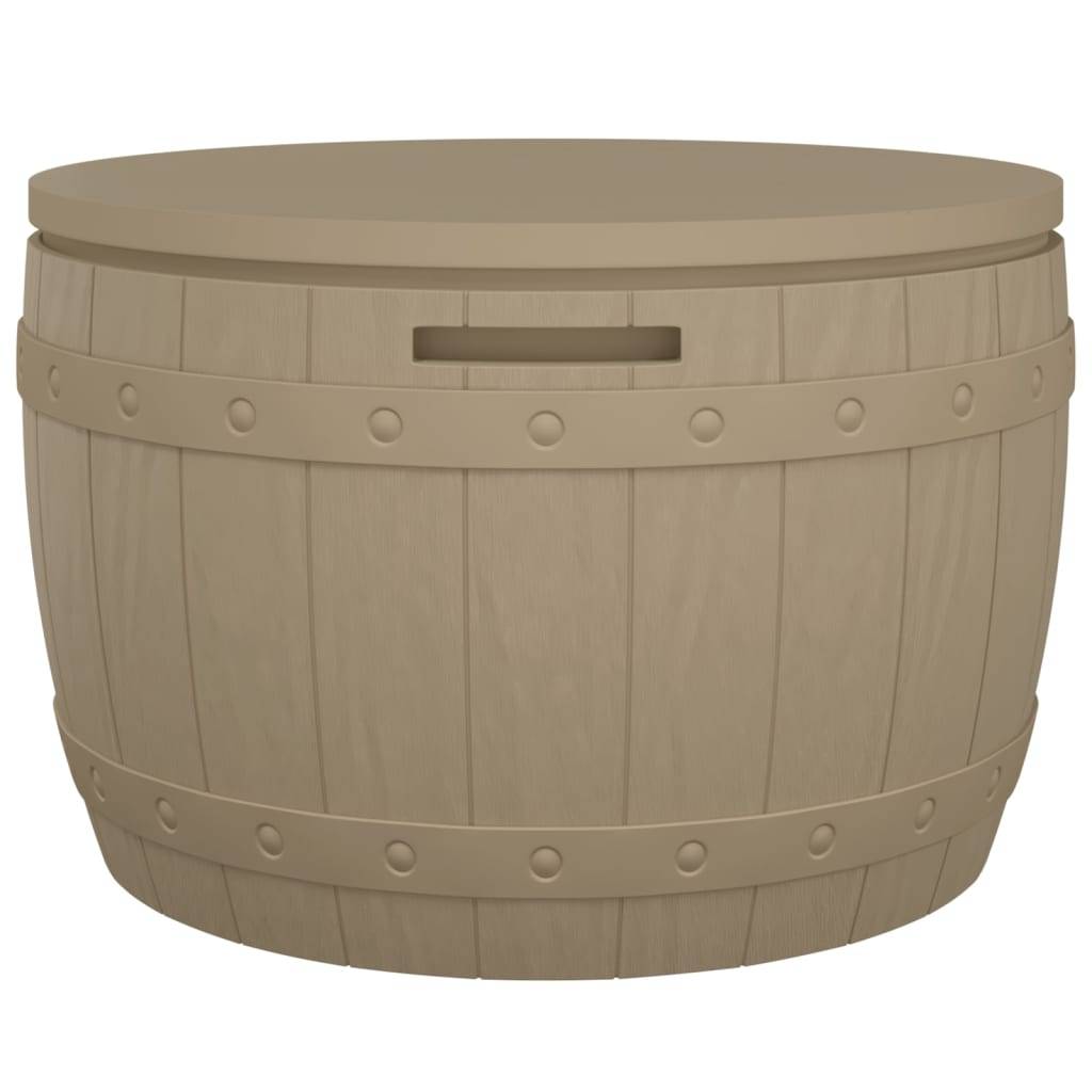Helloshop26 - Coffre boîte meuble de jardin rangement 3 en 1 polypropylène marron clair - Image 1