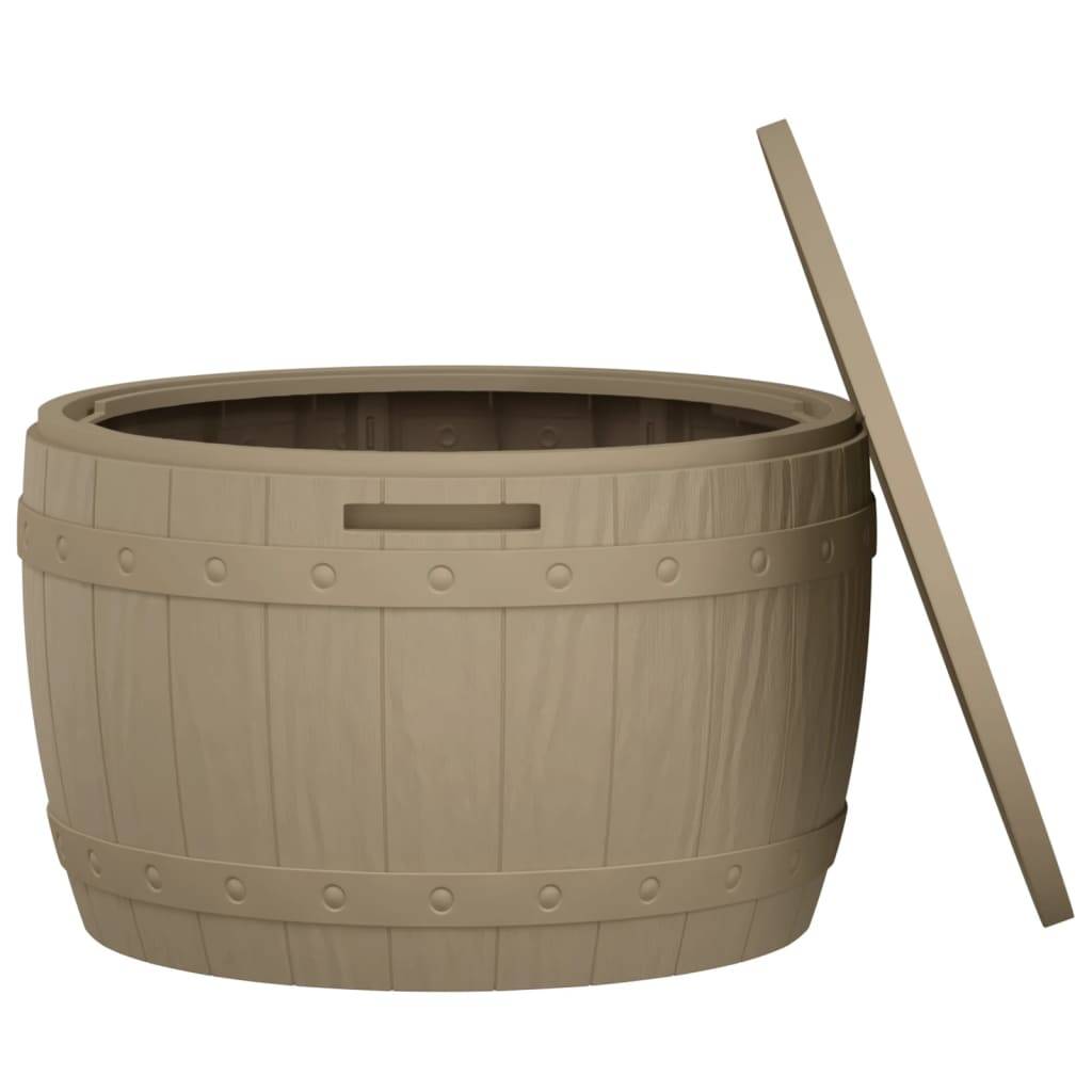 Helloshop26 - Coffre boîte meuble de jardin rangement 3 en 1 polypropylène marron clair - Image 3