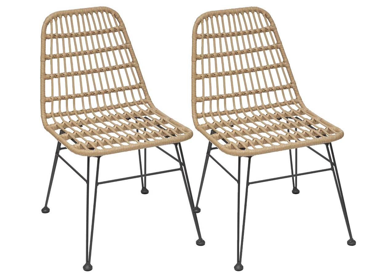 Hesperide - Lot de 2 chaises de jardin en résine tressée Lambada Sesame - Hespéride - Image 1