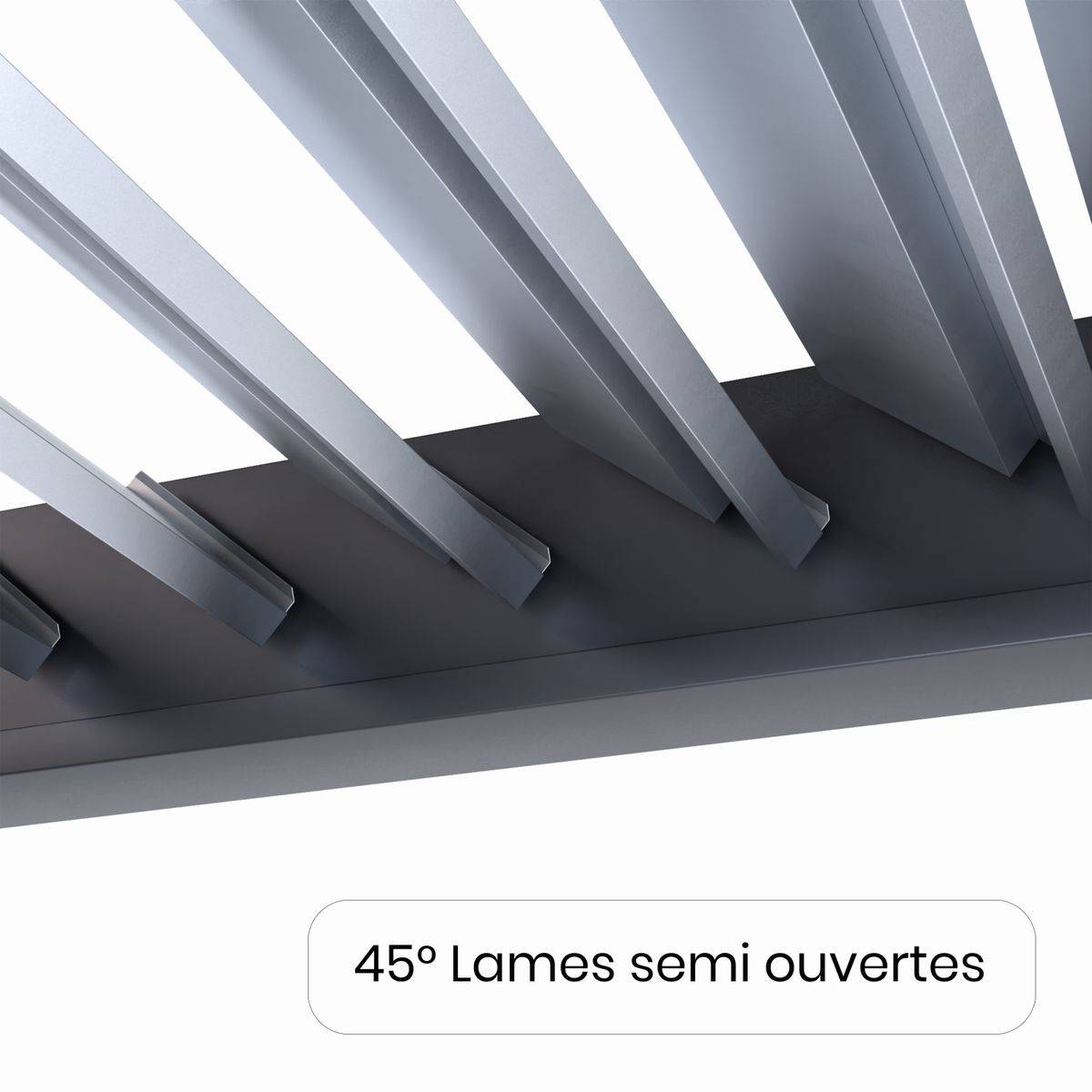 Direct Abris - Pergola Bioclimatique Aluminium Autoportee 12m² - 3x4m - Gris - Lames Orientables de 0 à 120 degrés - ECLIPSE - Image 4
