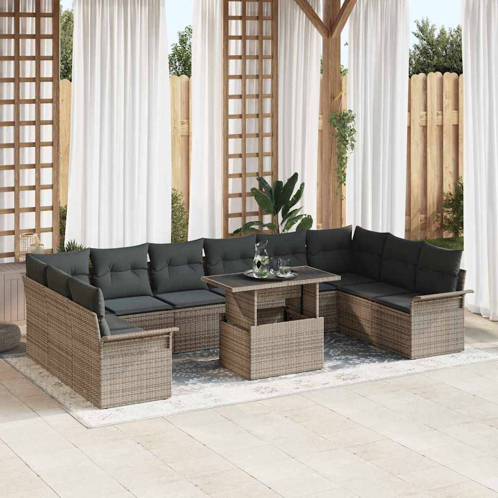 Vidaxl - Ensemble de canapé de jardin 11 pcs Gris Poly rotin vidaXL 3348355 - Image 1