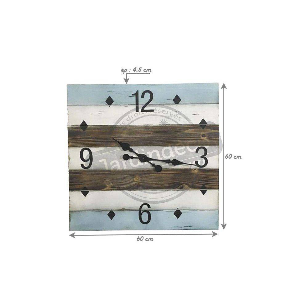Aubry Gaspard - Horloge en bois carrée bord de mer - Image 2