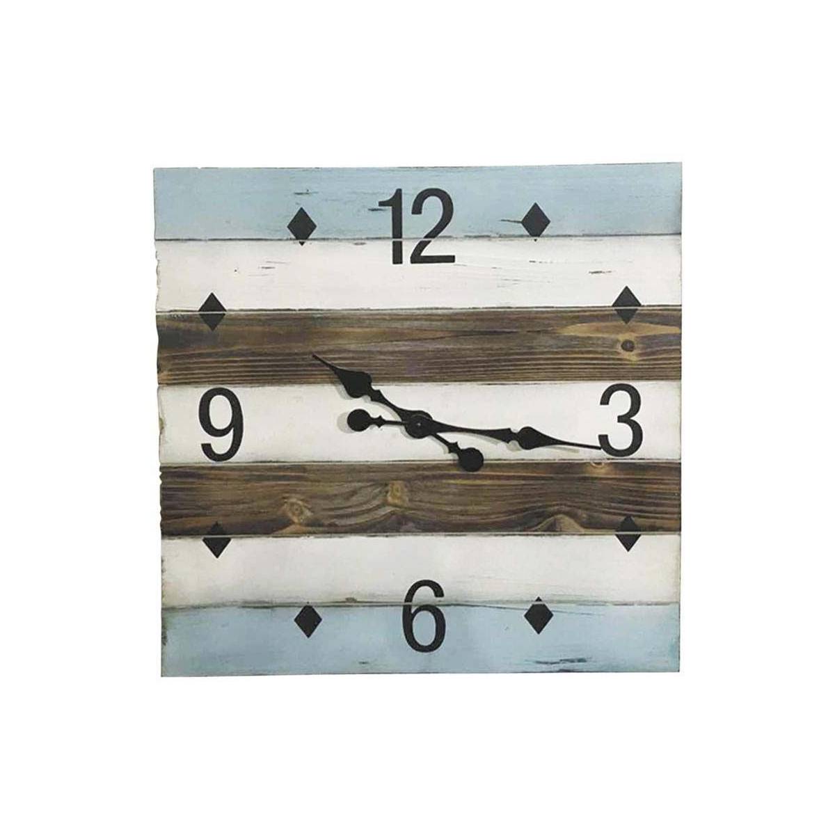 Aubry Gaspard - Horloge en bois carrée bord de mer - Image 1