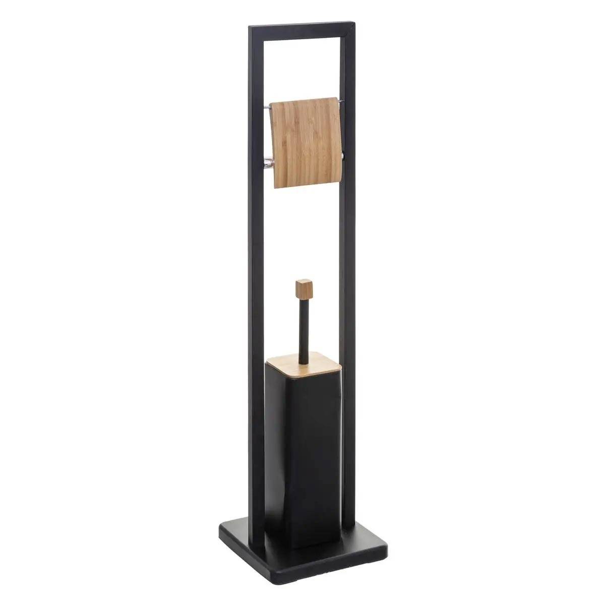 Brosse WC & Dérouleur Bambou "Natureo" 80cm Noir - Image 1
