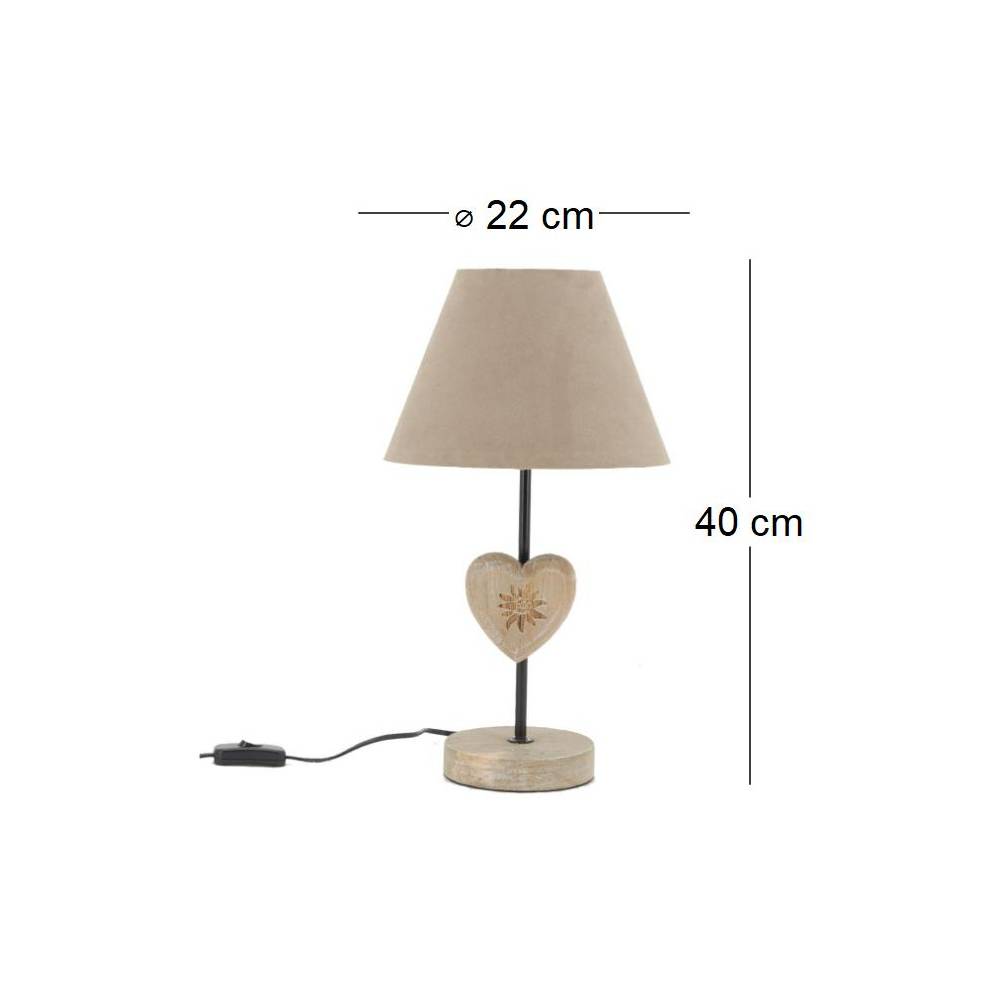 Aubry Gaspard - Lampe à poser en métal et bois Coeur - Image 3