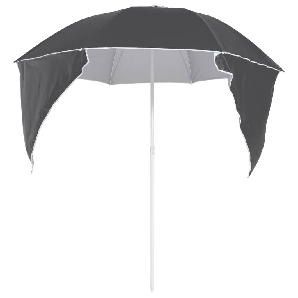 Helloshop26 - Parasol de plage avec parois latérales 215 cm anthracite - Image 4