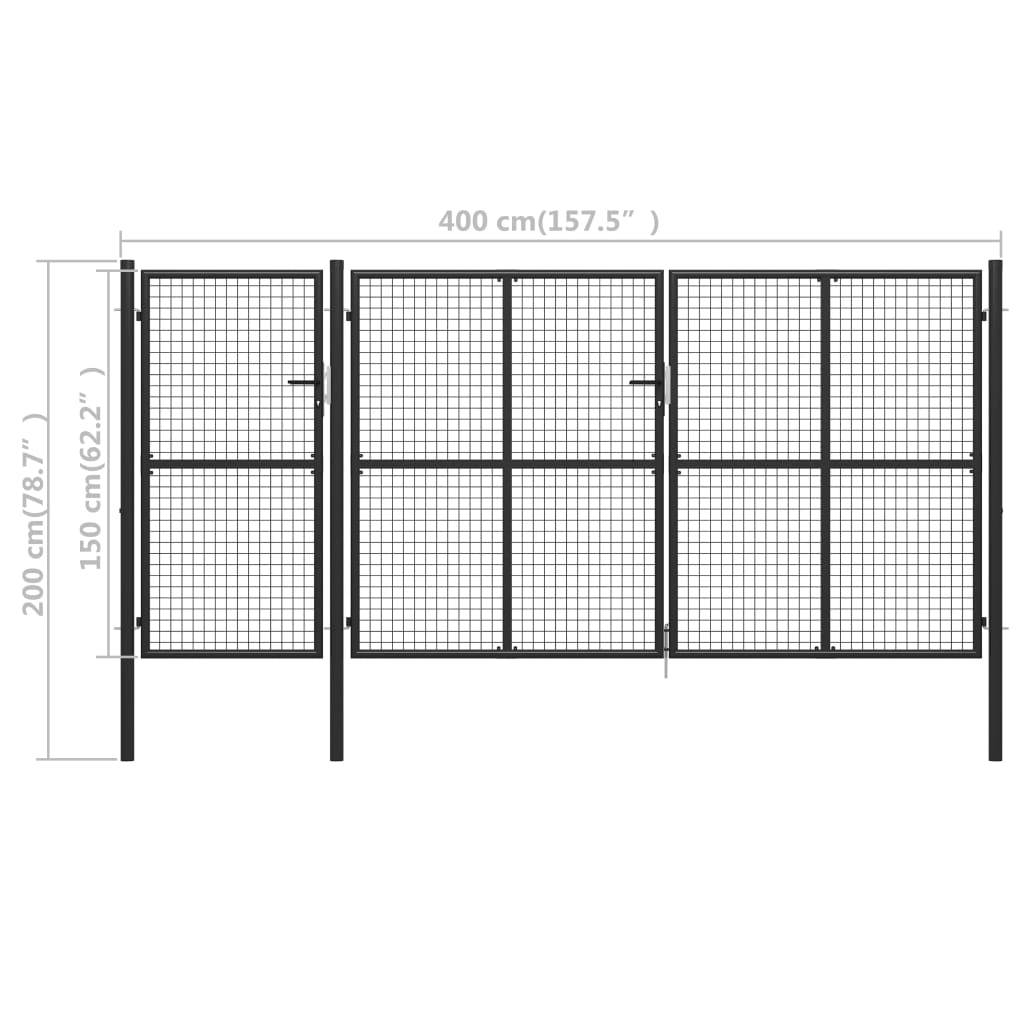ComfortXL - Portail de Propriété Acier Maille Carrée Durable pour Clôture de Jardin Anthracite 400x150 cm – ComfortXL Outdoor Living - Image 5