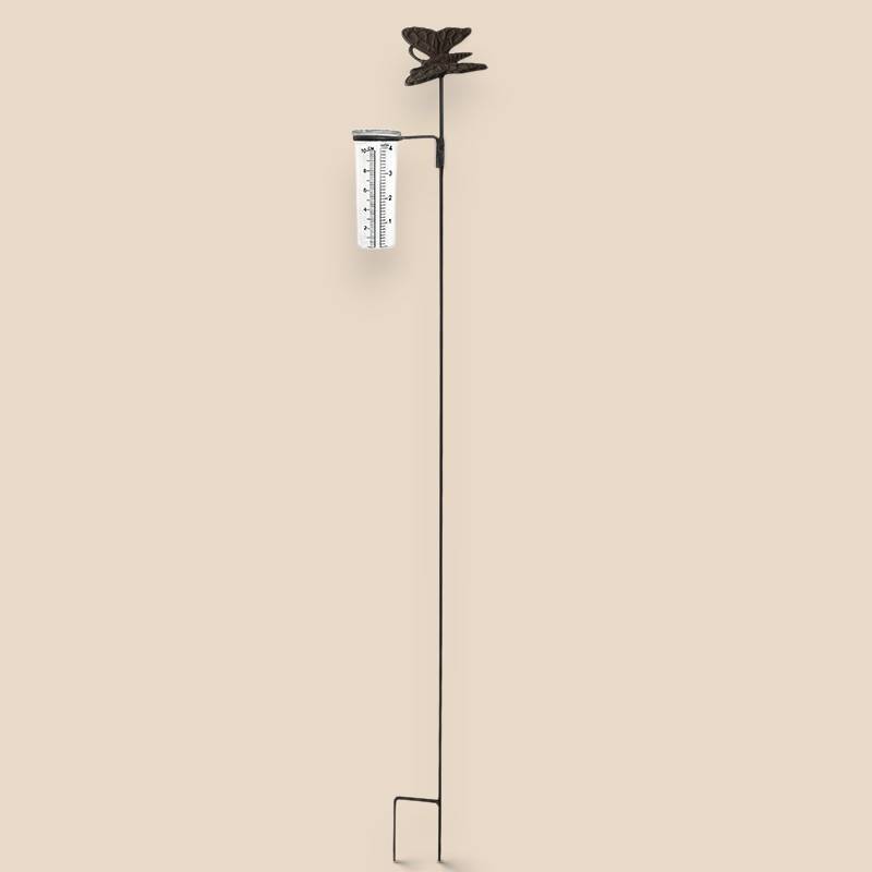 La Grande Prairie - Pluviomètre à planter Papillon en fonte 71x8x10cm - Image 1