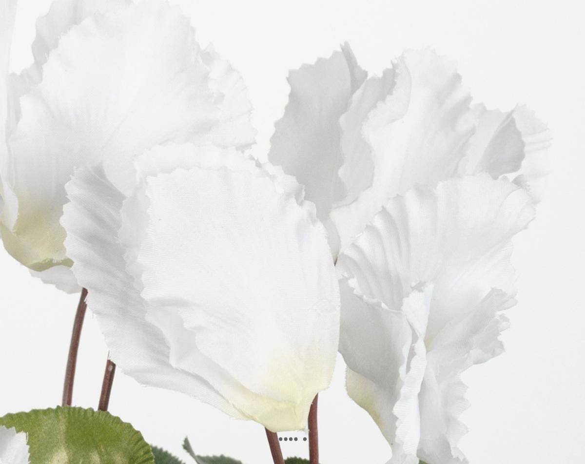 Artificielles - Cyclamen artificiel en pot 7 têtes H 33 cm Blanc neige - couleur: Blanc neige - Image 3