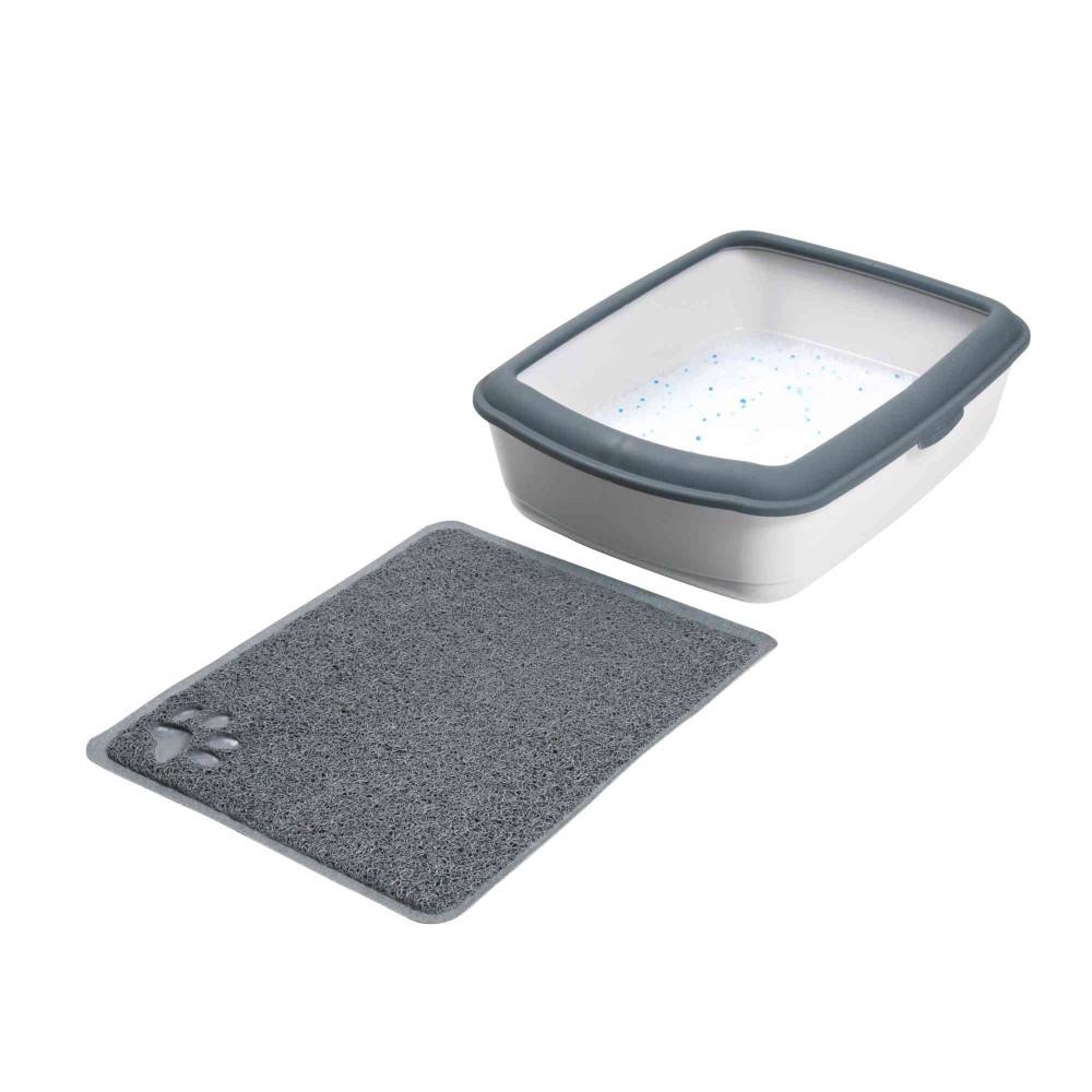 Tapis pour bac à litière gris 40 x 60cm pour chat - Image 2