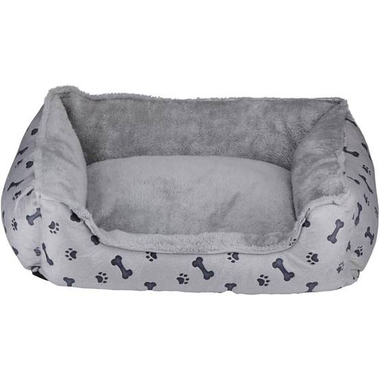 Panier pour Chien Coussin confortable pour animal de compagnie Chien et chiot 5 à 15kg Gris avec Motif KZ GARDEN - Image 4