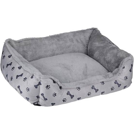 Panier pour Chien Coussin confortable pour animal de compagnie Chien et chiot 5 à 15kg Gris avec Motif KZ GARDEN - Image 2