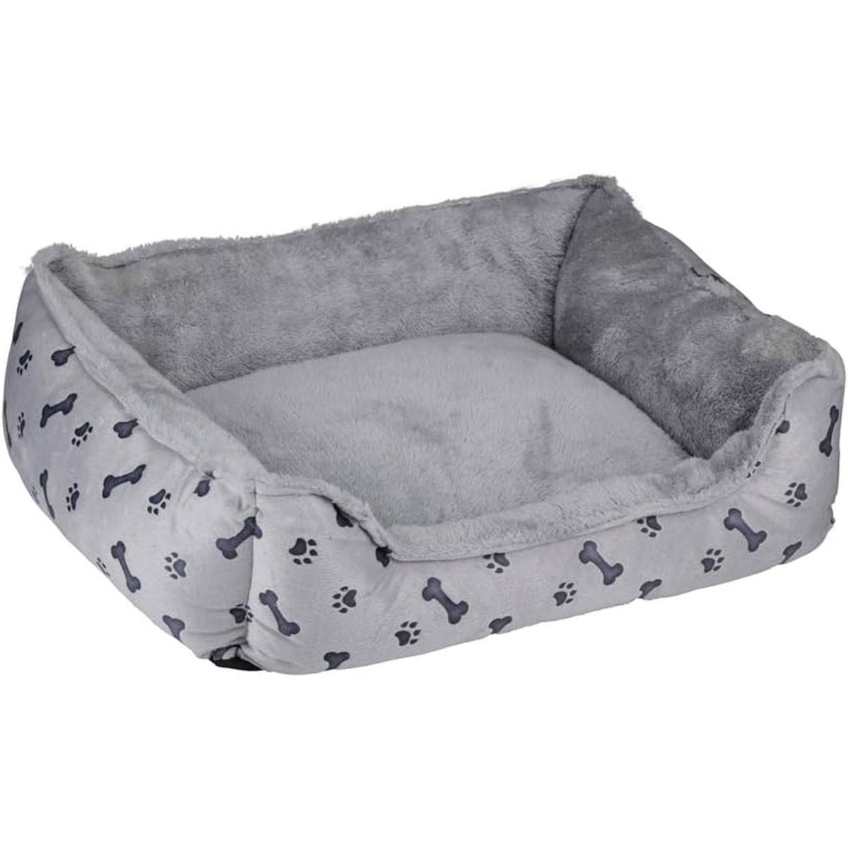 Panier pour Chien Coussin confortable pour animal de compagnie Chien et chiot 5 à 15kg Gris avec Motif KZ GARDEN - Image 2