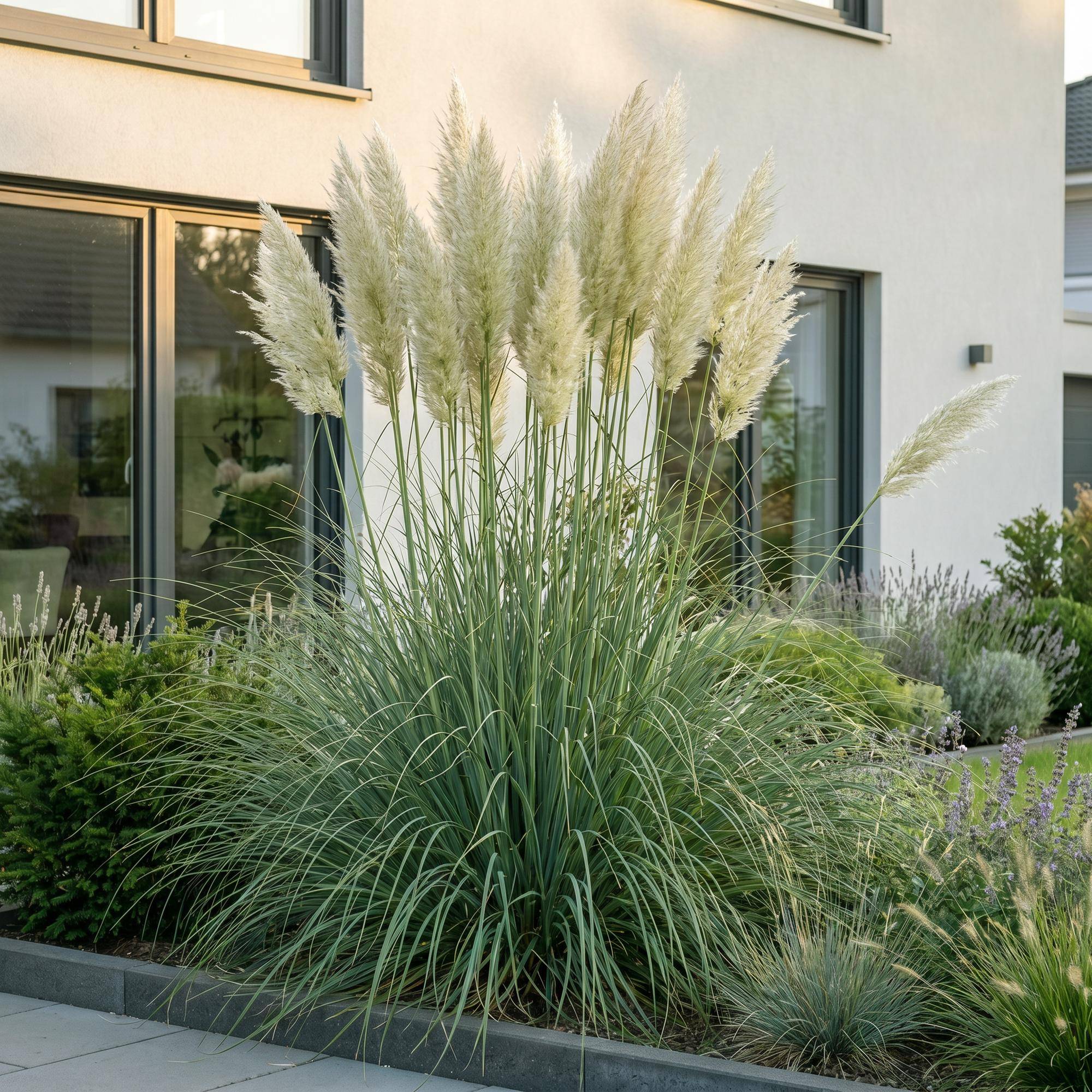 Herbe de la pampa naine 'Pumila' (Cortaderia selloana) - graminée à plumets - Pot 11 cm - Hauteur 25 cm - 6 plants - Plantes d'intérieur - Image 6