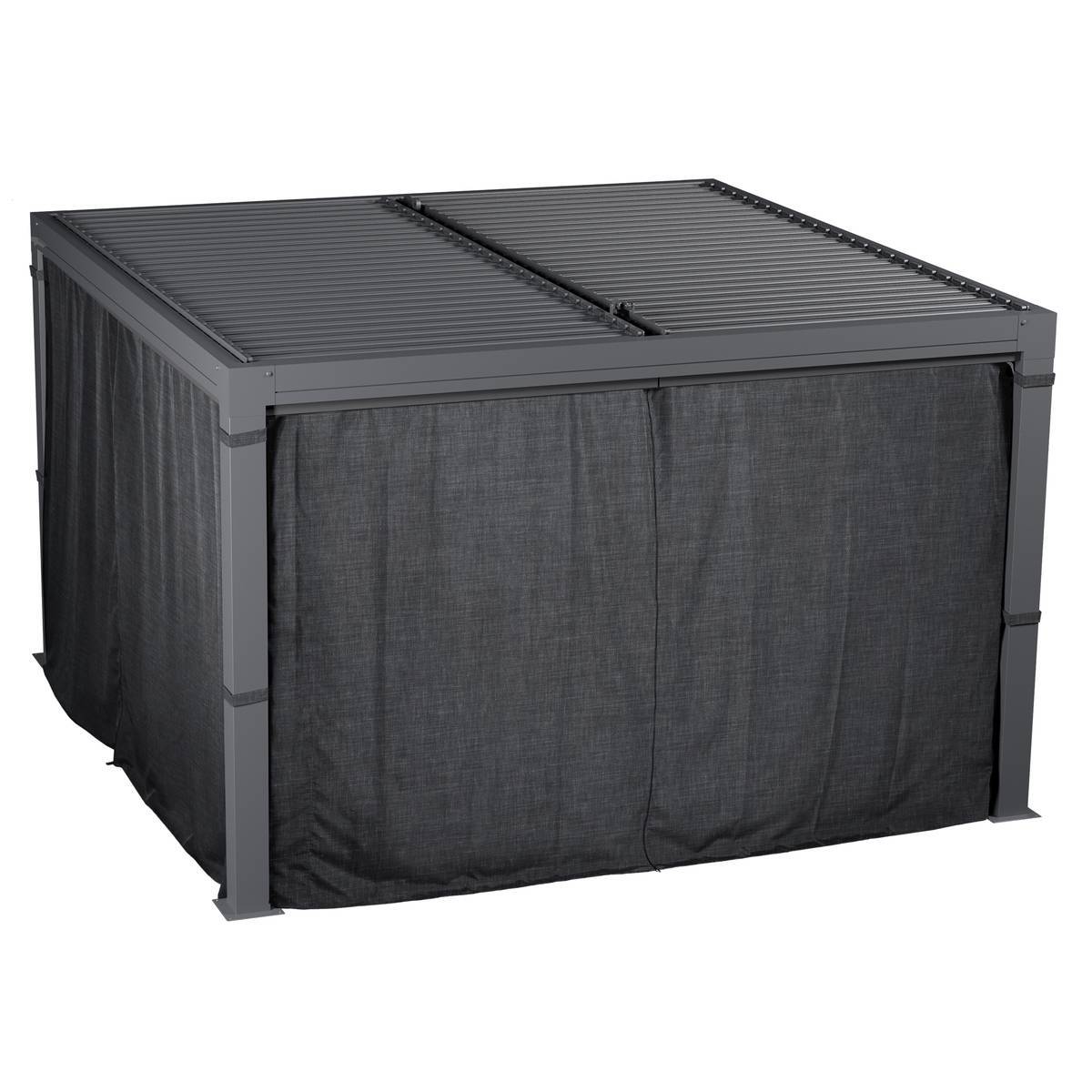 Hesperide - Rideaux pour pergola bioclimatique "Majaé" 1 set de 4 rideaux pour tonnelle 3,6x3,6m Hespéride - Image 1