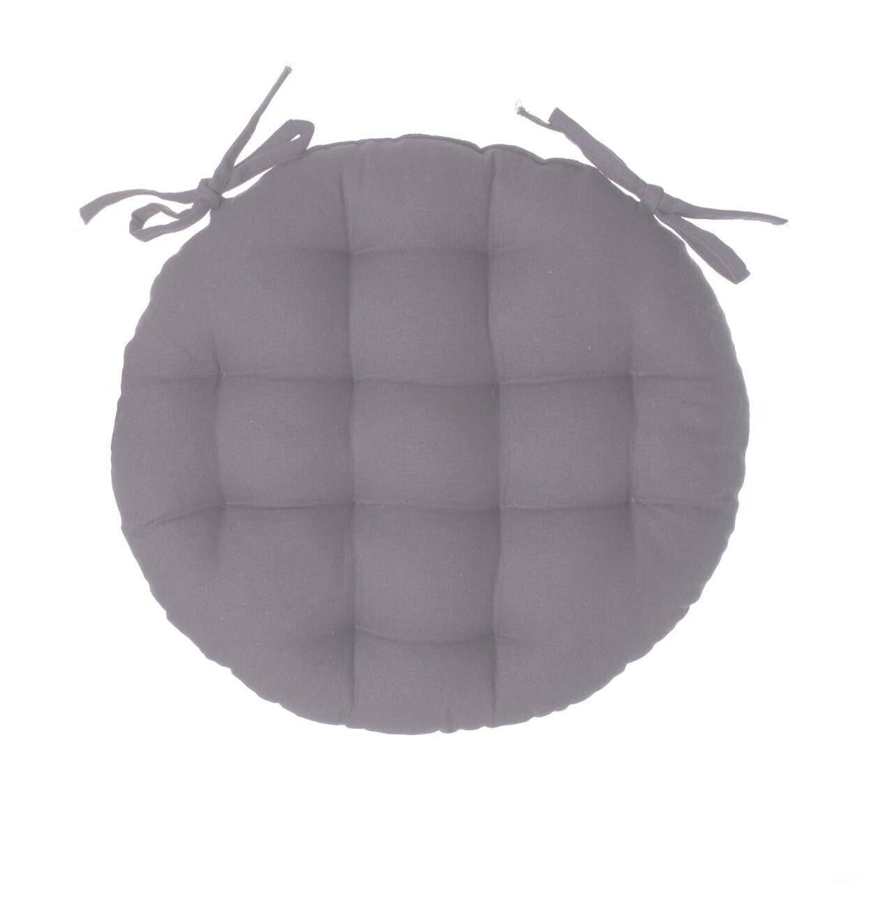 Galette de chaise ronde 38 cm Gris - Image 1