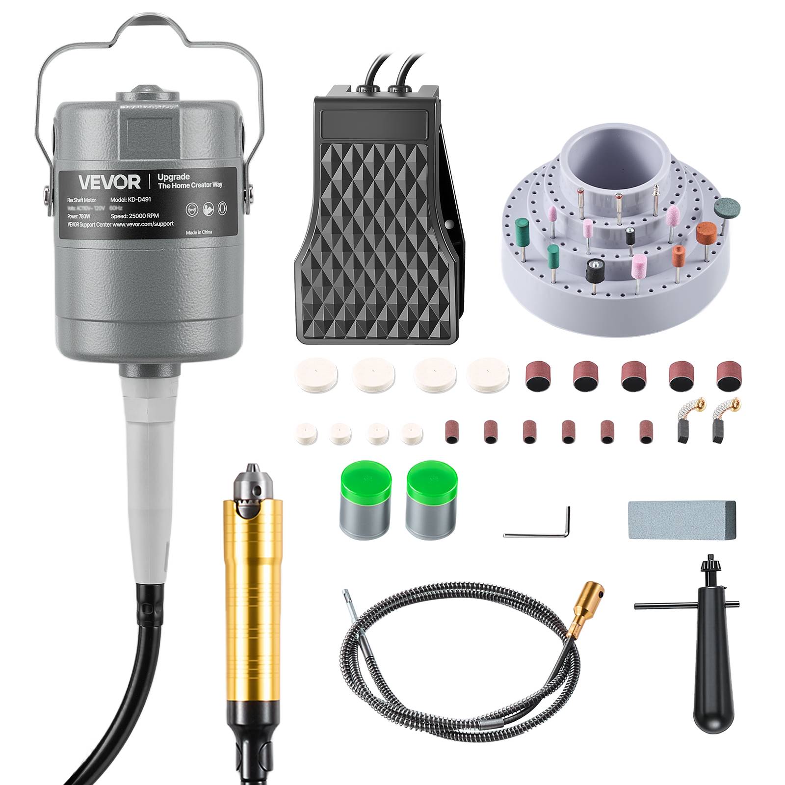 Vevor - VEVOR Meuleuse Suspendue Outil Rotatif Arbre Flexible Moteur 780 W 25000 tr/min