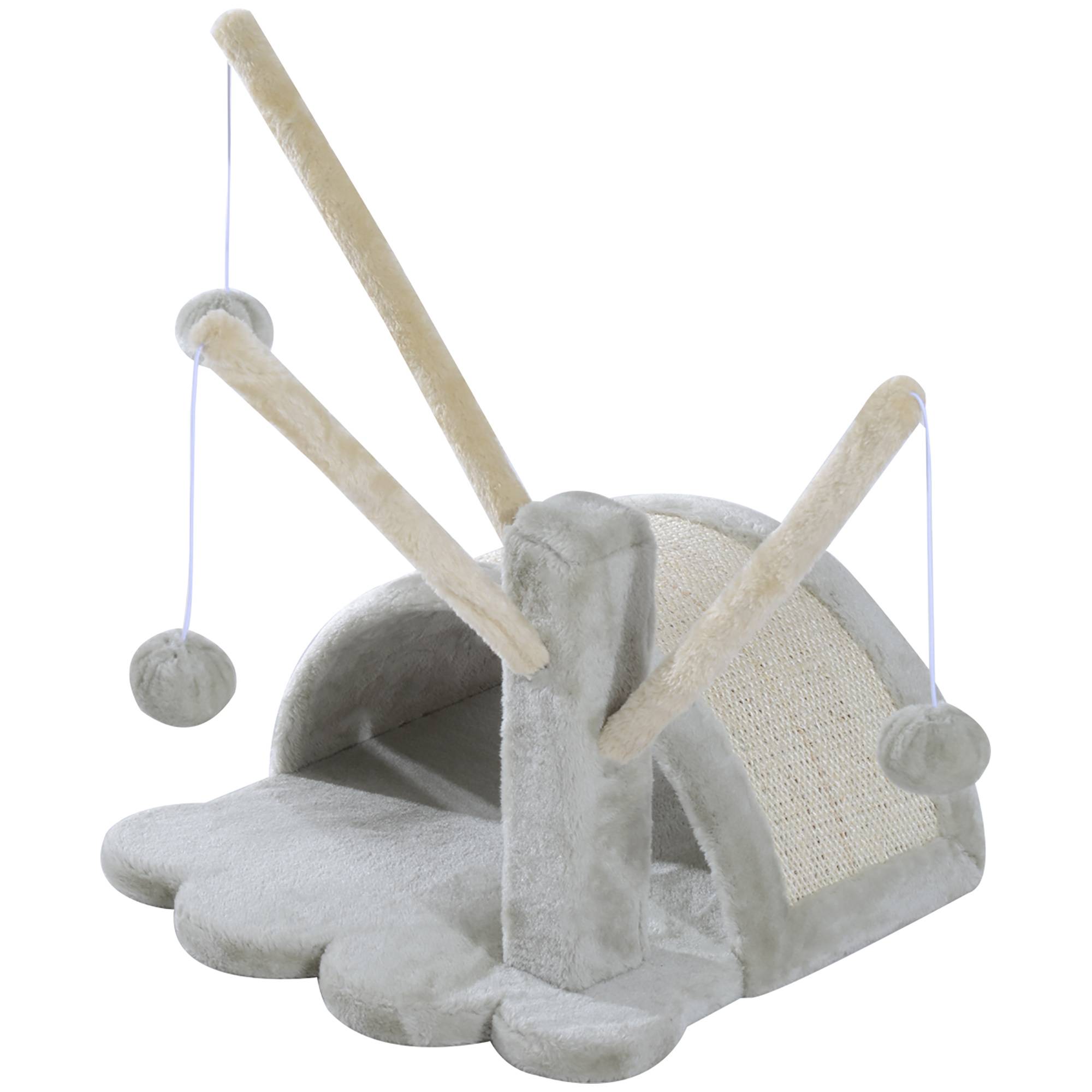 ComfortXL - Petit arbre à chat bois et peluche pour tous chats pont à griffer et jeu gris 40cm - ComfortXL Outdoor Living - Image 2