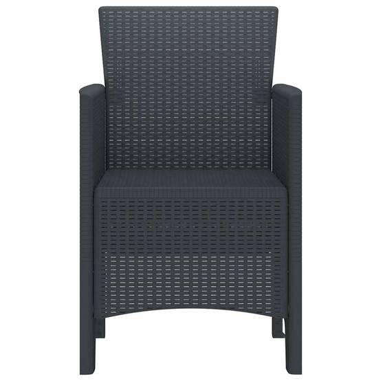 Lot De 2 Chaises De Jardin - Fauteuils De Jardin Anthracite 53 x 49 x 85 cm PP - Image 6