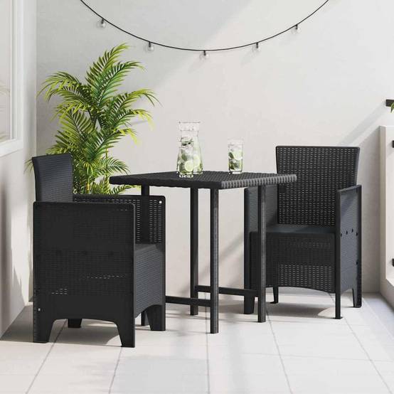 Lot De 2 Chaises De Jardin - Fauteuils De Jardin Anthracite 53 x 49 x 85 cm PP - Image 2