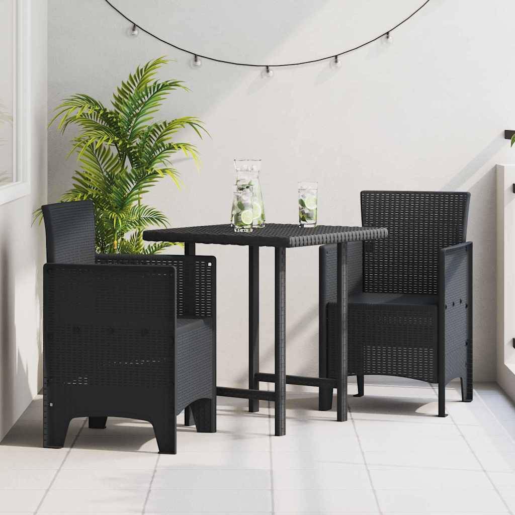 Lot De 2 Chaises De Jardin - Fauteuils De Jardin Anthracite 53 x 49 x 85 cm PP - Image 2