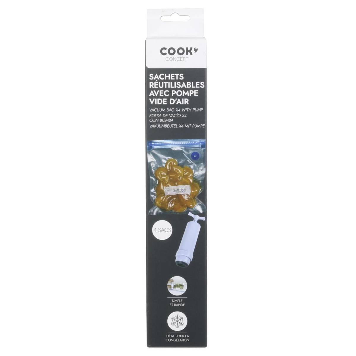 Cook Concept - Lot de 4 Sachets "Réutilisables" 34cm Transparent - Image 10