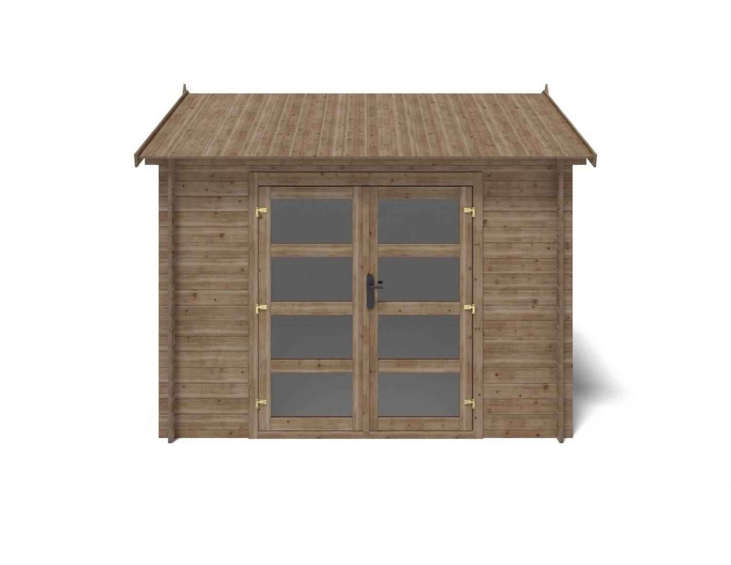 Altanka - Abri de jardin en bois - 9m2 - 3x3m - Traité - Ep. 28mm - Couleur: marron - DOM676 - ALTANKA - Image 6