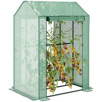 Serre de jardin acier et PE pour potager double espace culture 100x80x150cm vert - ComfortXL Outdoor Living