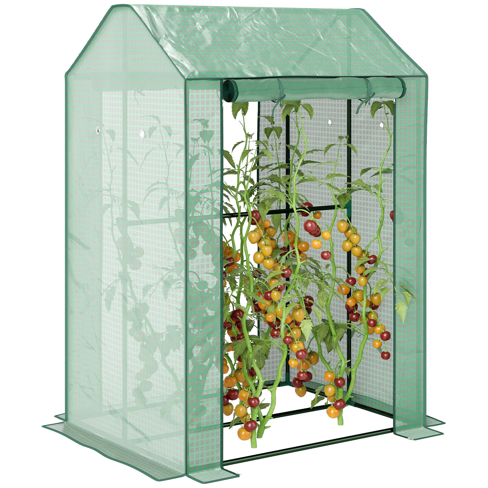 Serre de jardin acier et PE pour potager double espace culture 100x80x150cm vert - ComfortXL Outdoor Living