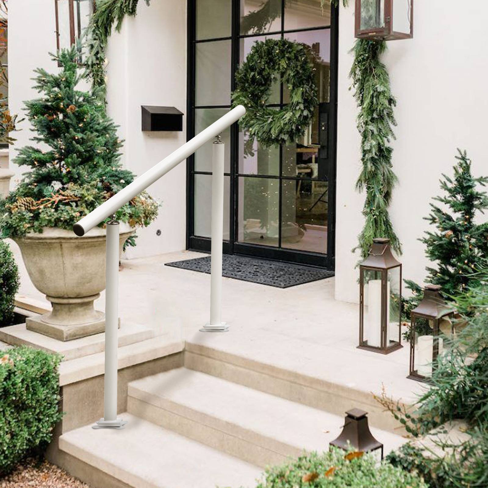 Vevor - VEVOR Kit main courante balustrade aluminium/fer blanc 121x91 cm pour escalier extérieur solide. - Image 8