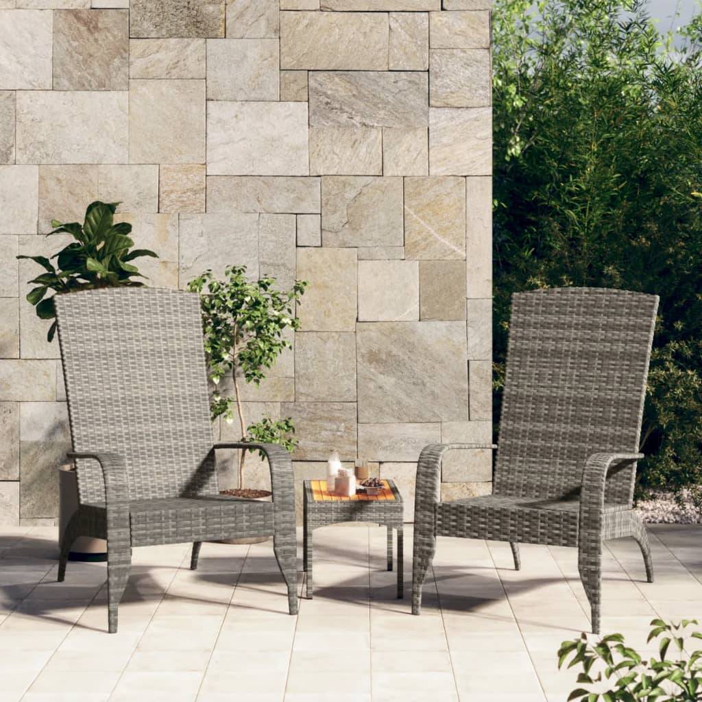 Maison Chic - Chaise de jardin - Chaise d'extérieur - Fauteuil de jardin Gris Résine tressée - Image 2