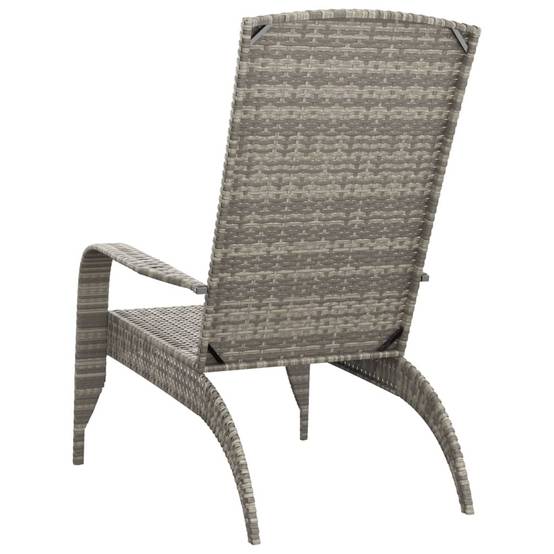 Maison Chic - Chaise de jardin - Chaise d'extérieur - Fauteuil de jardin Gris Résine tressée - Image 5