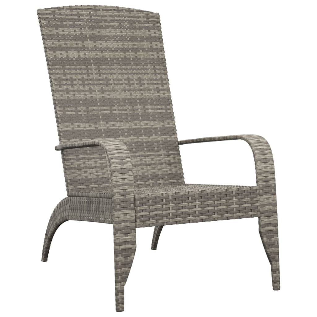 Maison Chic - Chaise de jardin - Chaise d'extérieur - Fauteuil de jardin Gris Résine tressée - Image 1