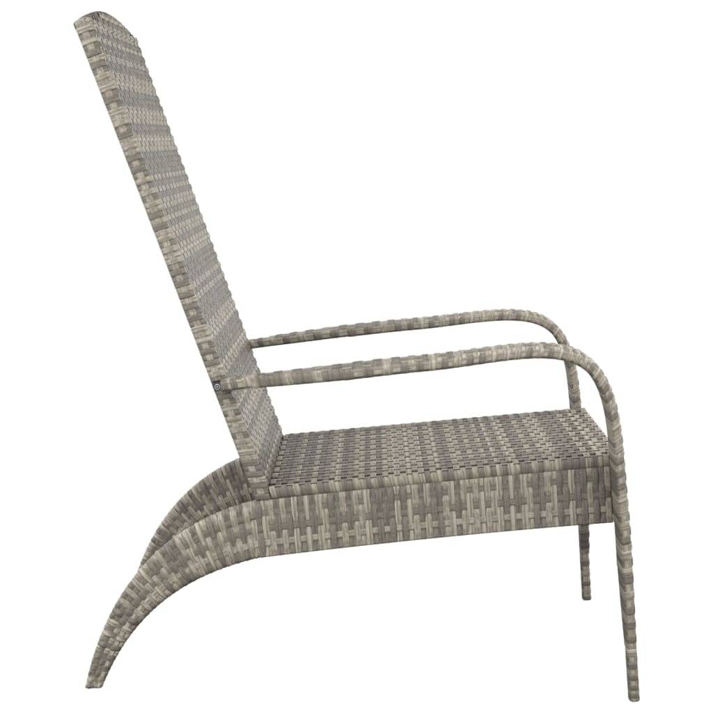 Maison Chic - Chaise de jardin - Chaise d'extérieur - Fauteuil de jardin Gris Résine tressée - Image 4