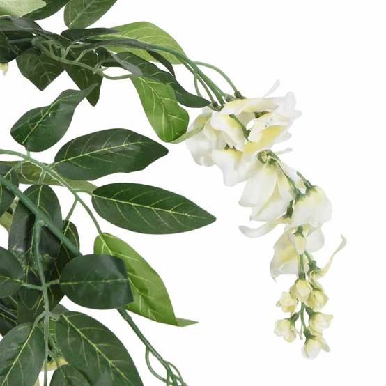 Glycine artificielle bois et textile vert et blanc 180 cm - PANGIVO - Image 3