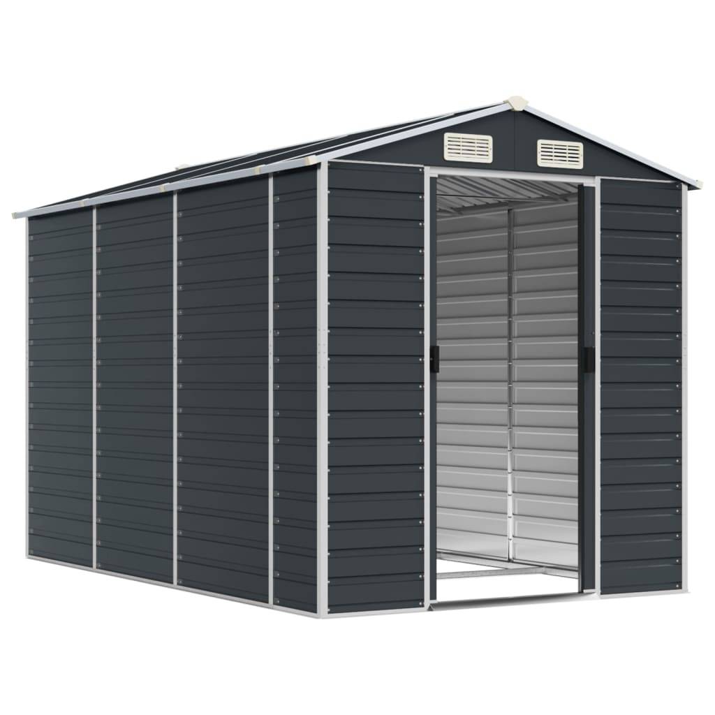 Vidaxl - Abri de jardin anthracite 191x300x198 cm acier galvanisé vidaXL 3188255 - Image 9